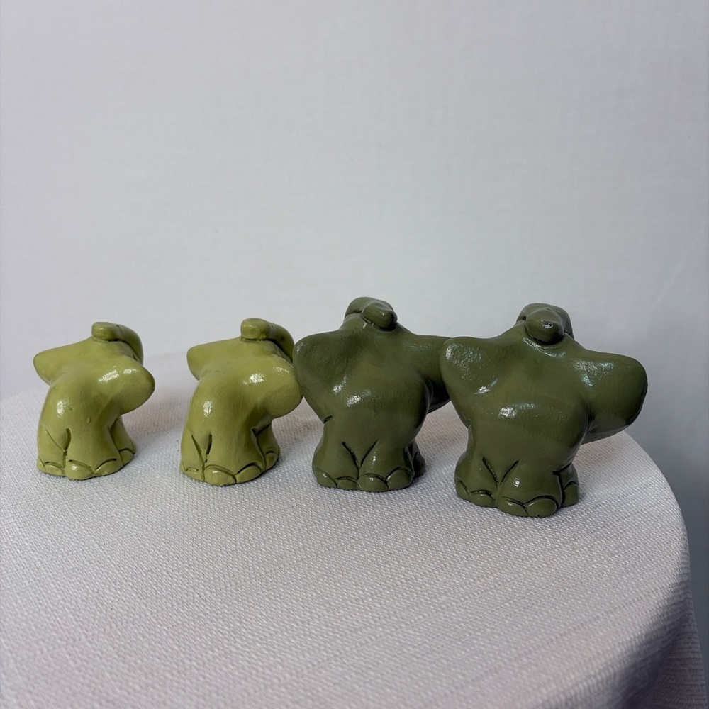 Vintage Ceramic Elephant Incense Holders Set of 4 Green(F100)✨